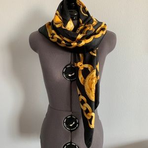 Chain print silk Italian scarf